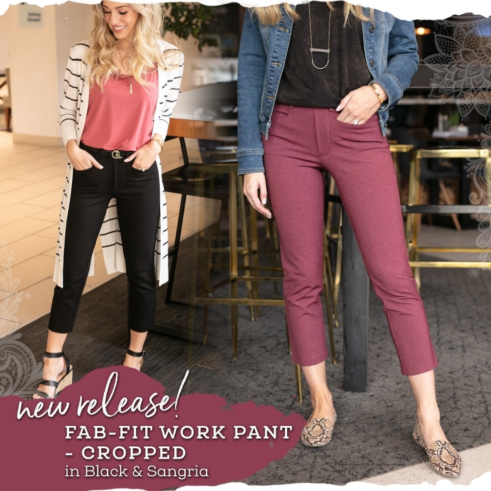 Fab fit pull on crop work pant 6/8 size